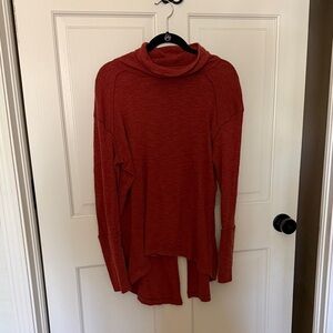 We The Free Rust Red Cowl-Neck Lightweight Sweater